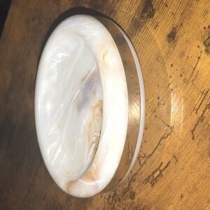 Elegant Marble Vanity Tray with Gold Accent